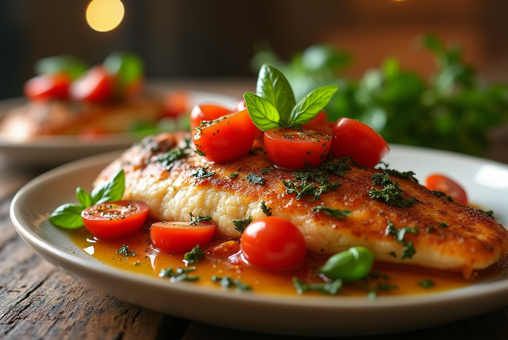 Baked Fish with Tomatoes and Herbs